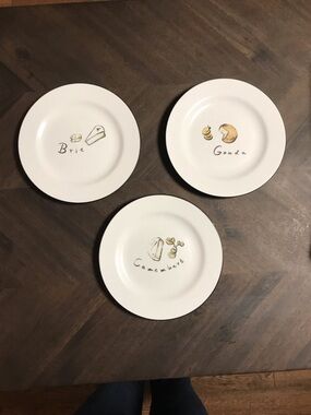 Pottery Barn Cheese Appetizer Plates- Set of 3